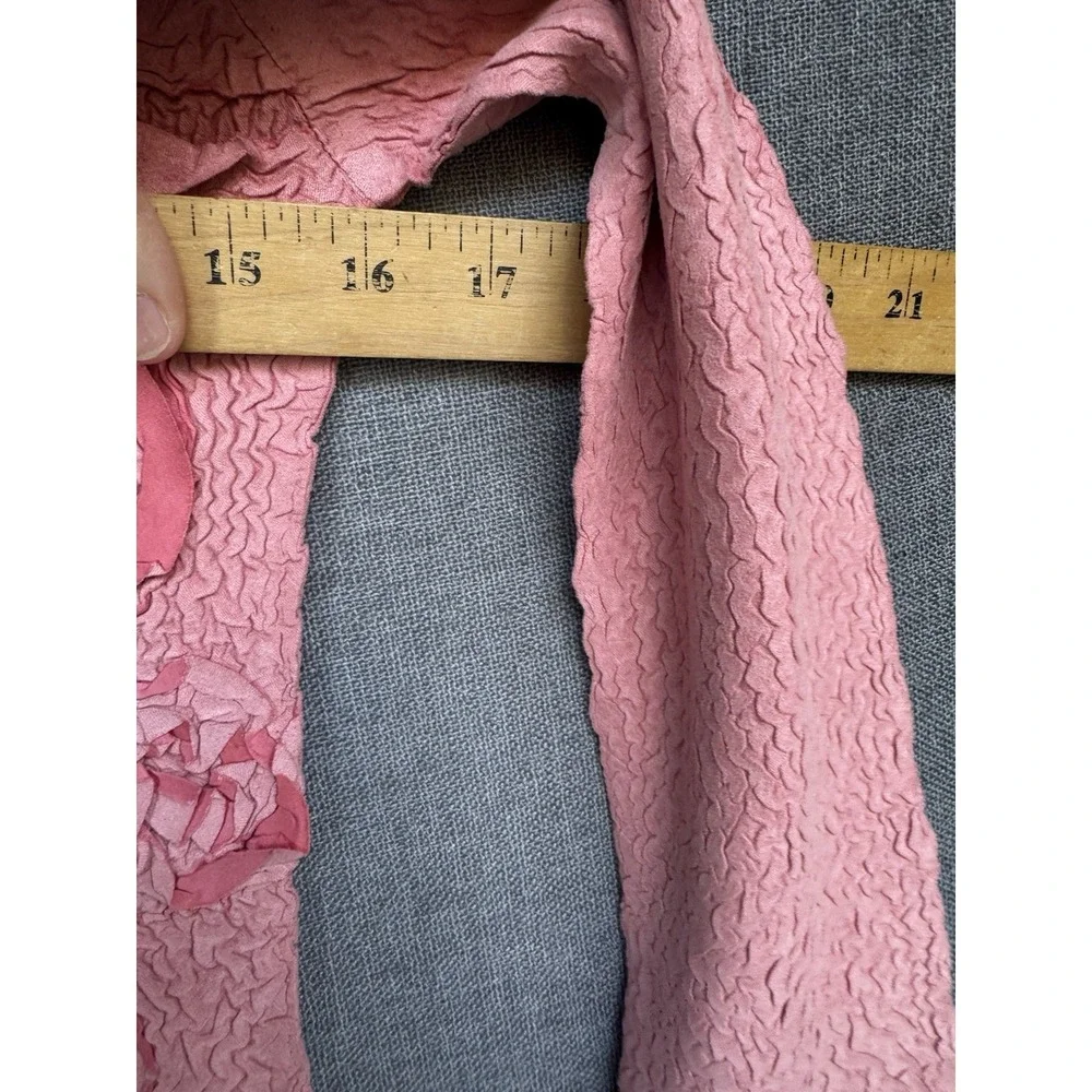 Alberto Makali Pink 3D Floral Rosette Textured Top Small Feminine Artsy Designer - Picture 3 of 5